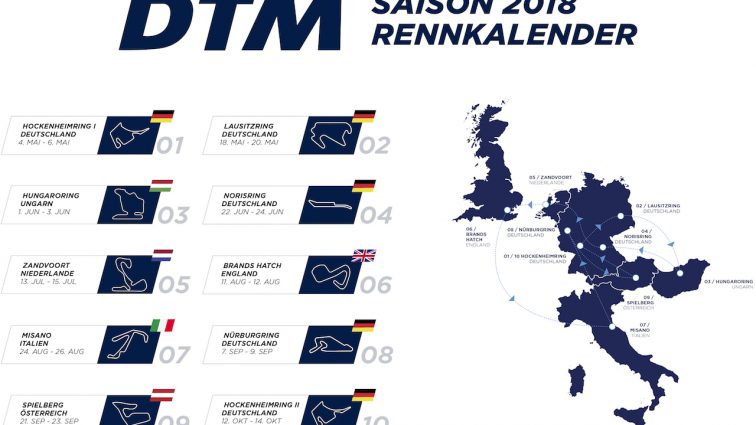 DTM stockt Kalender 2018 auf zehn Veranstaltungen auf