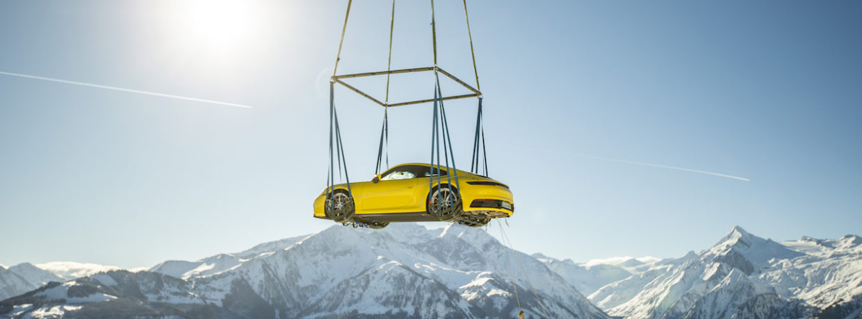 Großer Auftritt für den neuen Elfer von Porsche in den Alpen