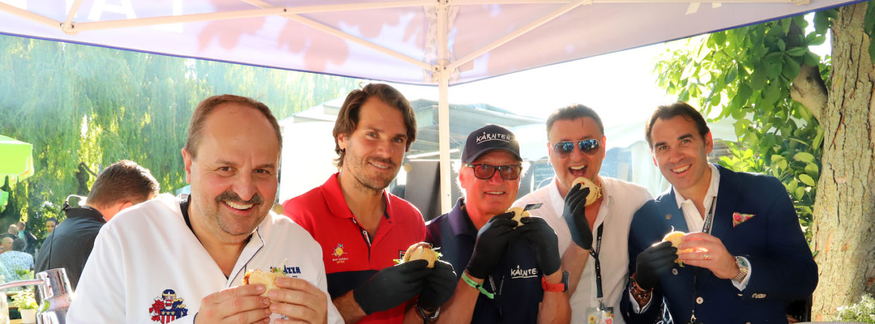 Drei Männer am Grill: Johann Lafer, Tommy Haas und Franz Klammer beim MercedesCup