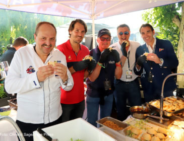 Drei Männer am Grill: Johann Lafer, Tommy Haas und Franz Klammer beim MercedesCup