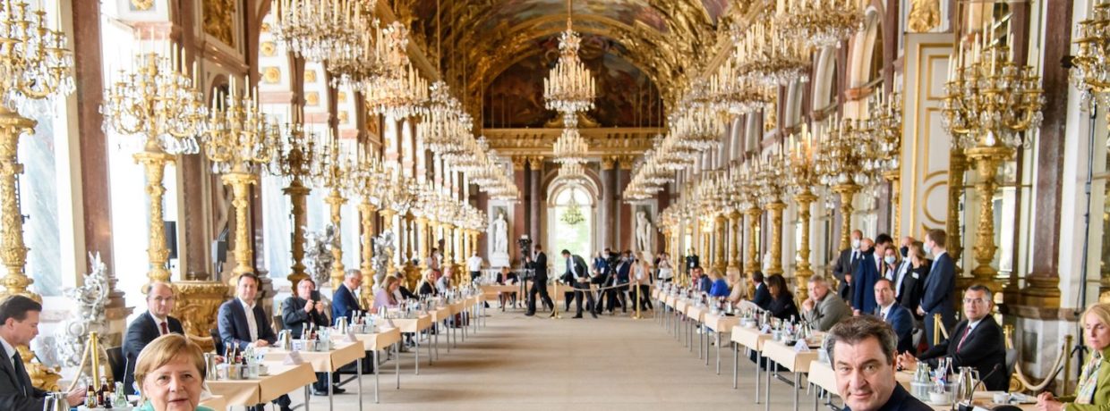 Bayerisches Kabinett tagt gemeinsam mit Bundeskanzlerin Merkel auf Schloss Herrenchiemsee