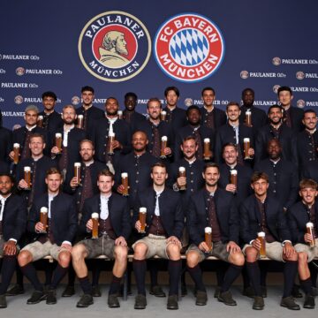 FC Bayern München: Lederhosen-Shooting bei Paulaner am Nockherberg